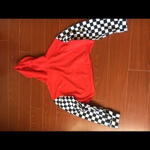 checkered and red hoodie!